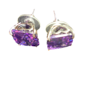 Purple stud earrings